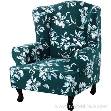 1 Piece Wing back Chair Slipcover Floral Printed
